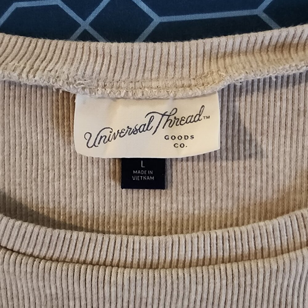 Tan Women's Slim Fit Long Sleeve Scoop Neck Ribbed T-Shirt | L - Picture 3 of 5